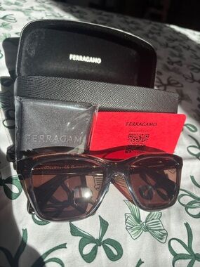 Salvatore Ferragamo Transparent Brown Sunglasses